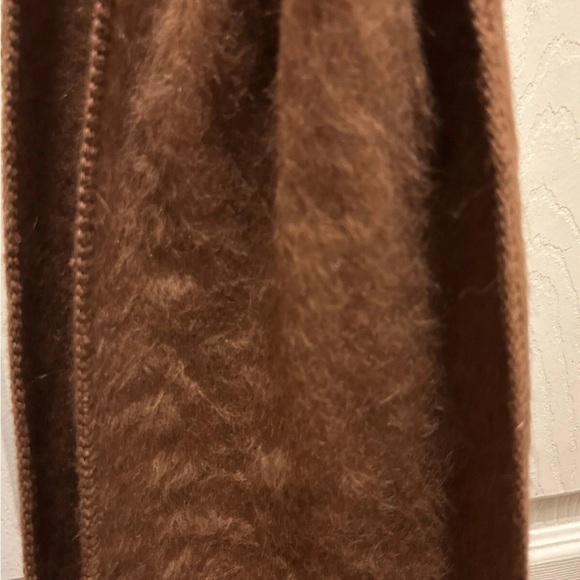 Alpaca Camargo Wool Brown Fringe Scarf - Picture 5 of 11